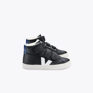 ESPLAR MID FURED LEATHER BLACK WHITE