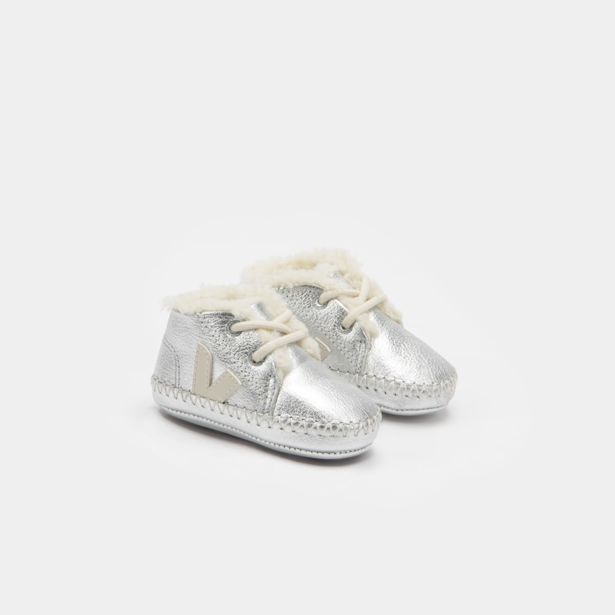 BABY FURED LEATHER SILVER PIERRE - Image 2