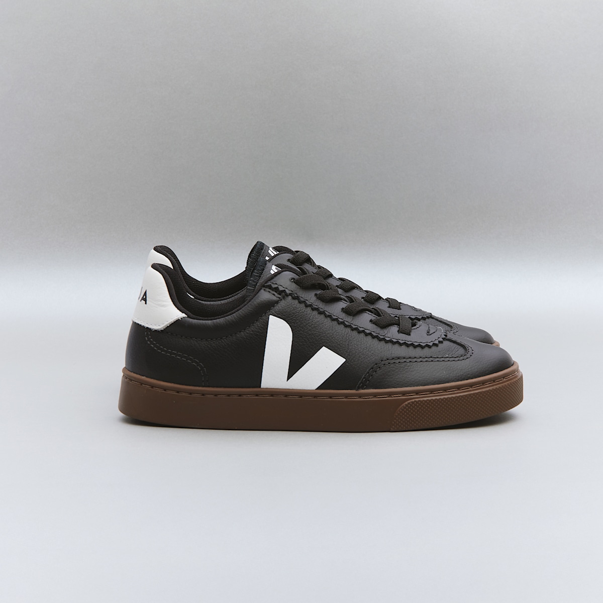 VOLLEY ELASTIC LACES LEATHER BLACK WHITE BARK - Image 5