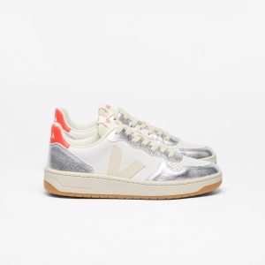 V-10 LEATHER WHITE PIERRE SILVER