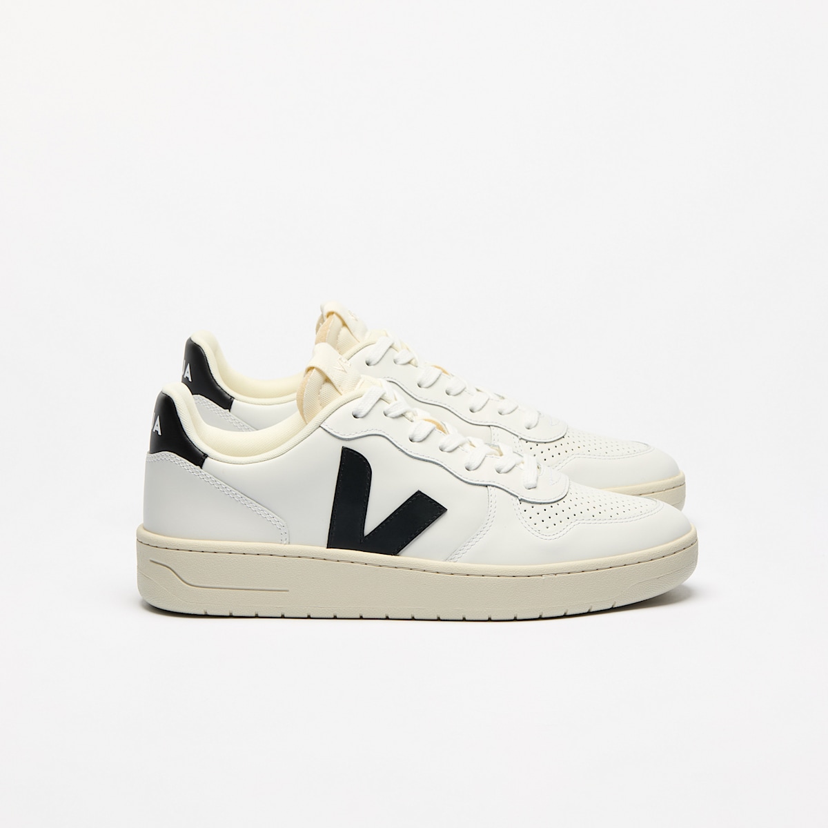 V-10 LEATHER WHITE BLACK
