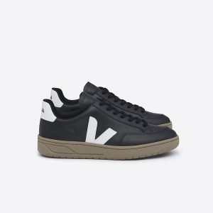 V-12 LEATHER BLACK WHITE DUNE