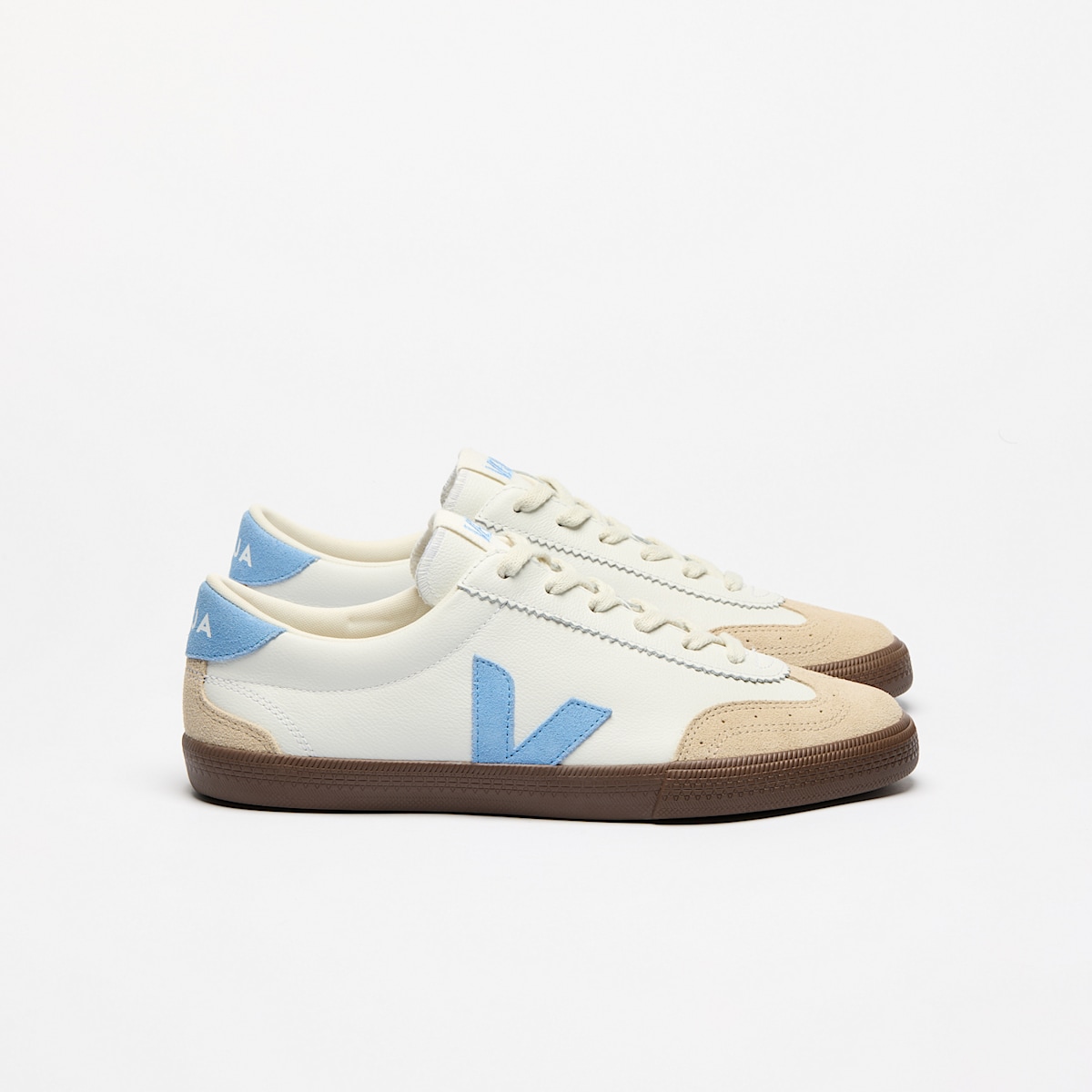 VOLLEY LEATHER WHITE AQUA BARK