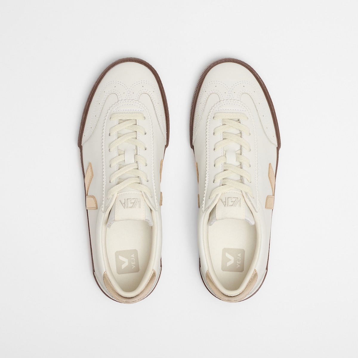 VOLLEY LEATHER WHITE PLATINE BARK - Image 4